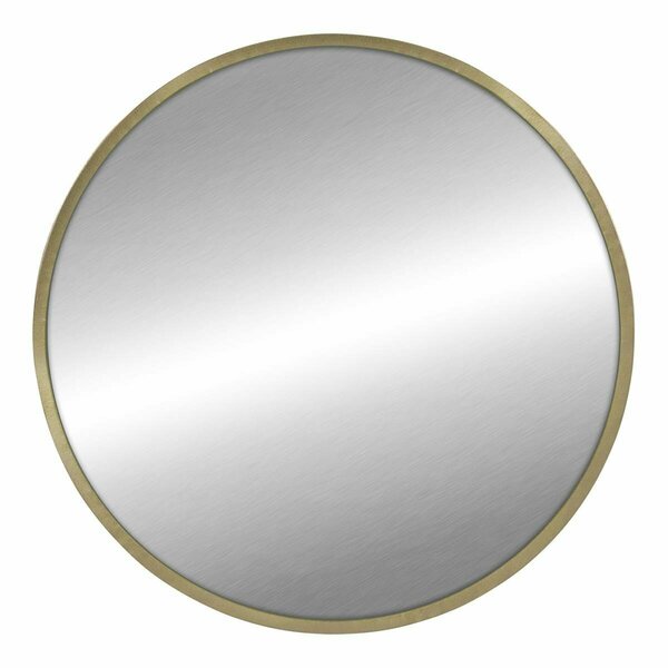 Homeroots Round Wall Mirror with Matte Gold Finish 376569